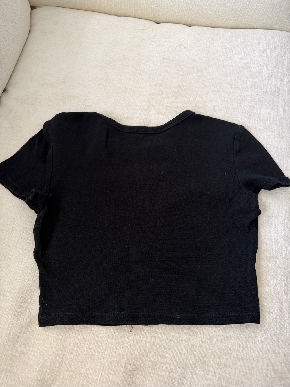 Zara Black Short Sleeve Crop Tee - Picture 5 of 5
